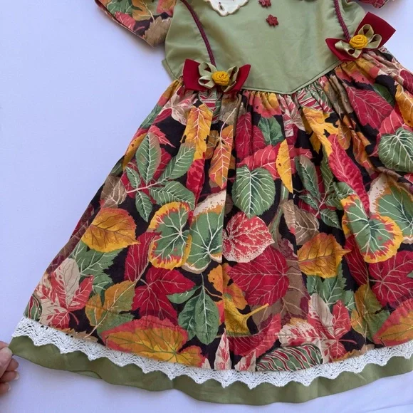 Pretty Originals Autumn Leaf Kids Smocked Dress - www.sanvalentin.cl